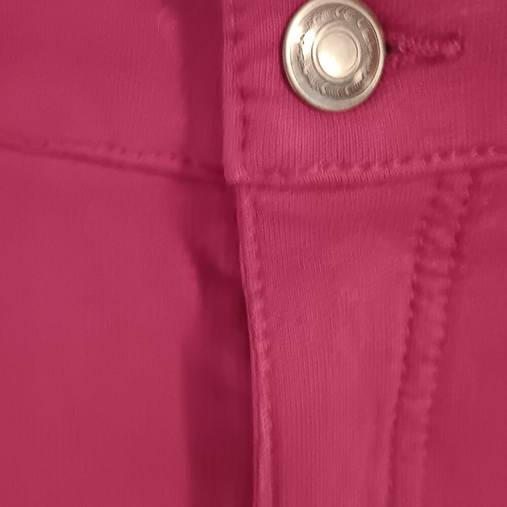 DENIM CO WOMEN'S SIZE 14 STRETCHY WINE COLOR PANTS EUC